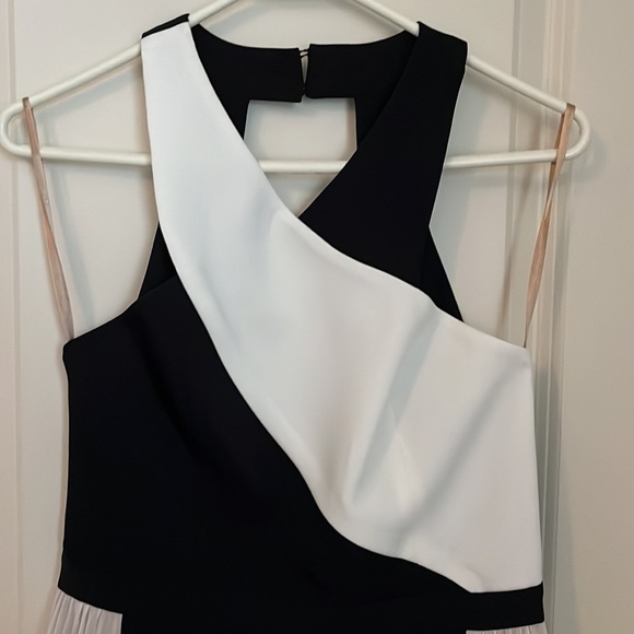 BCBG NWT black and off-white backless dress - Picture 2 of 9